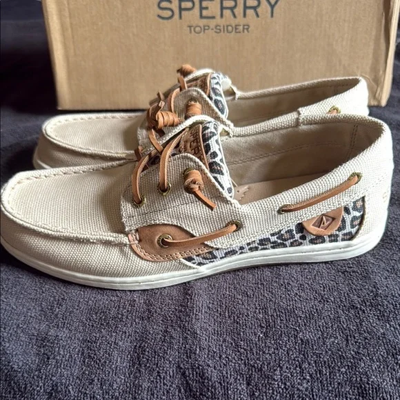 Sperry Men's Cream and Brown Boat Shoes - Picture 3 of 6